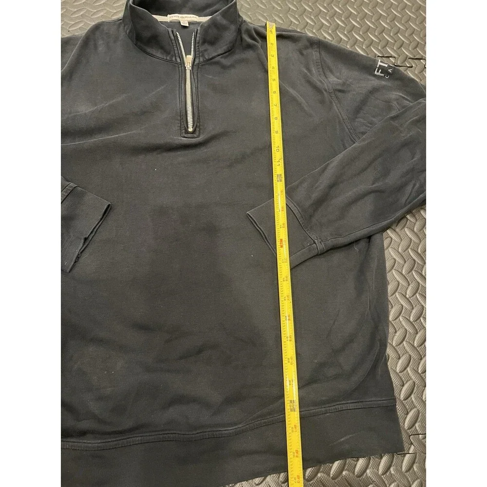 Peter Millar Performance 1/4 Zip Pullover Men's Large Black Golf perth melange - Picture 5 of 8